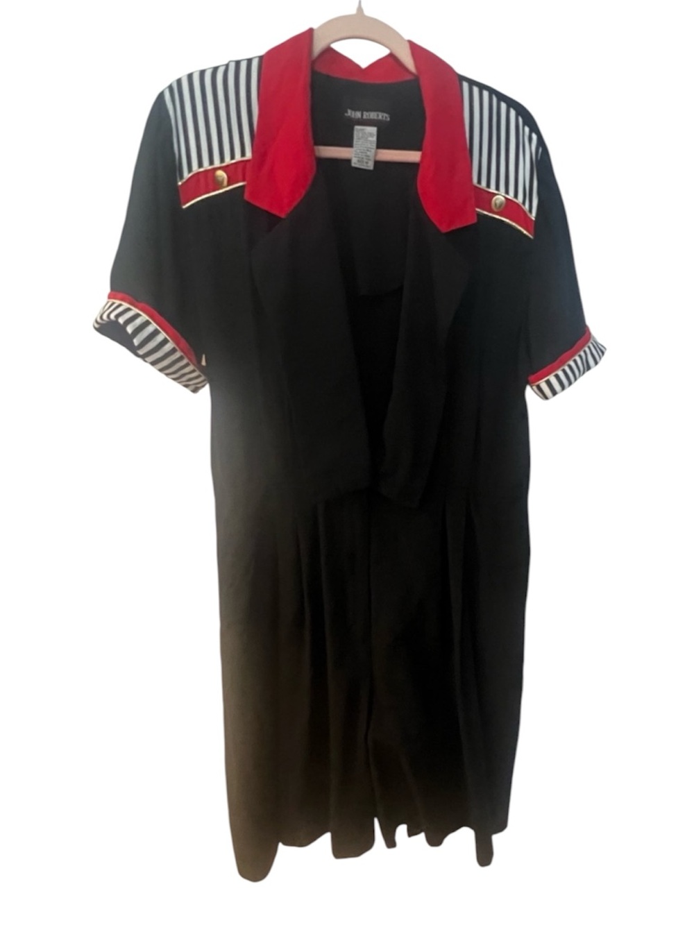 Vintage 80s / 90s John Roberts Romper Jumpsuit Shorts 14 Nautical Retro Sailor